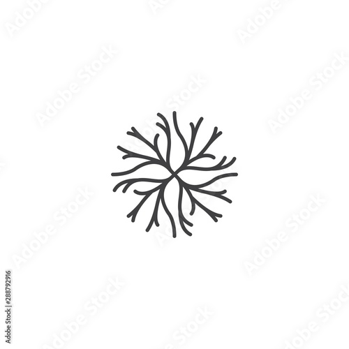 Print op canvas Abstract tree root or twig. Vector logo icon template