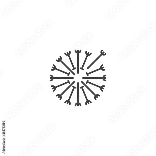Dandelion, taraxacum. Vector logo icon template