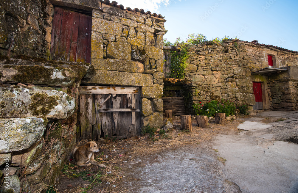 aged characteristic farmhouse in Galicia