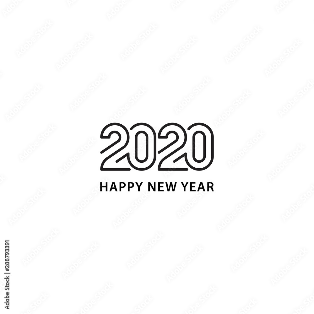 Happy new year 2020. Vector logo icon template Happy new year 2020. Vector logo icon template