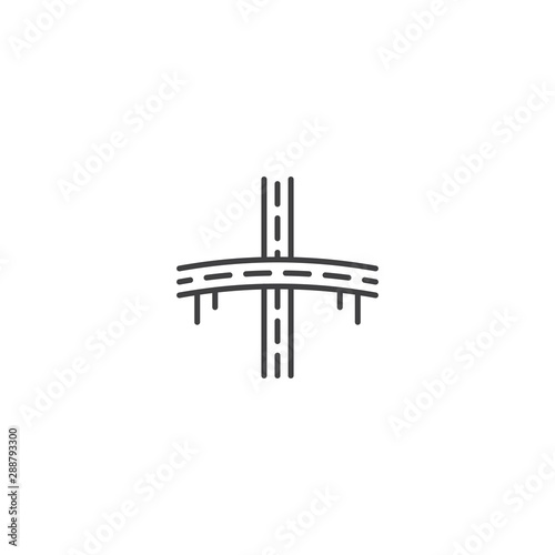 Flyover bridge road. Vector logo icon template