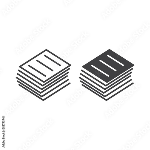 Stack of blank paper document vector icon template