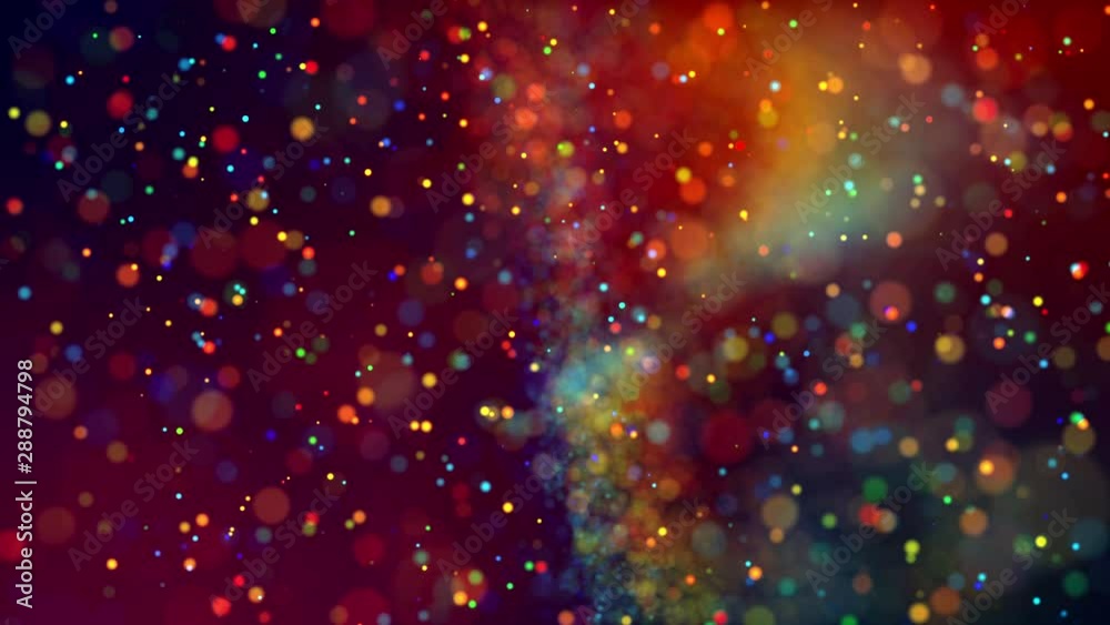 Abstract glitter 4k background with shining bokeh, sparkling multi colored particles for bright festive event. Use luma matte as alpha channel. Shallow depth of field. 71