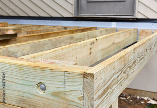 Closeup of Joists on New Porch Deck