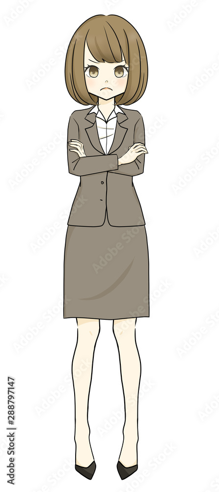 スーツ 腕を組む女性 Stock イラスト Adobe Stock
