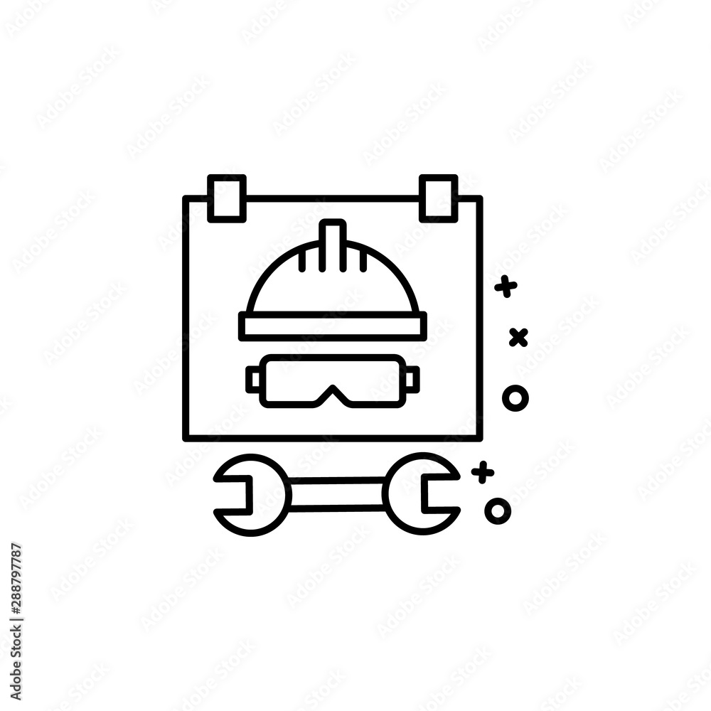 Fototapeta premium Worker helmet gear icon. Element of labor icon