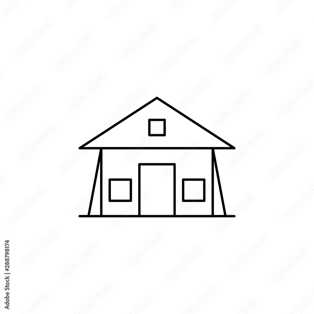 Refugee tent icon. Element of natural disaster icon Refugee tent icon. Element of natural disaster icon