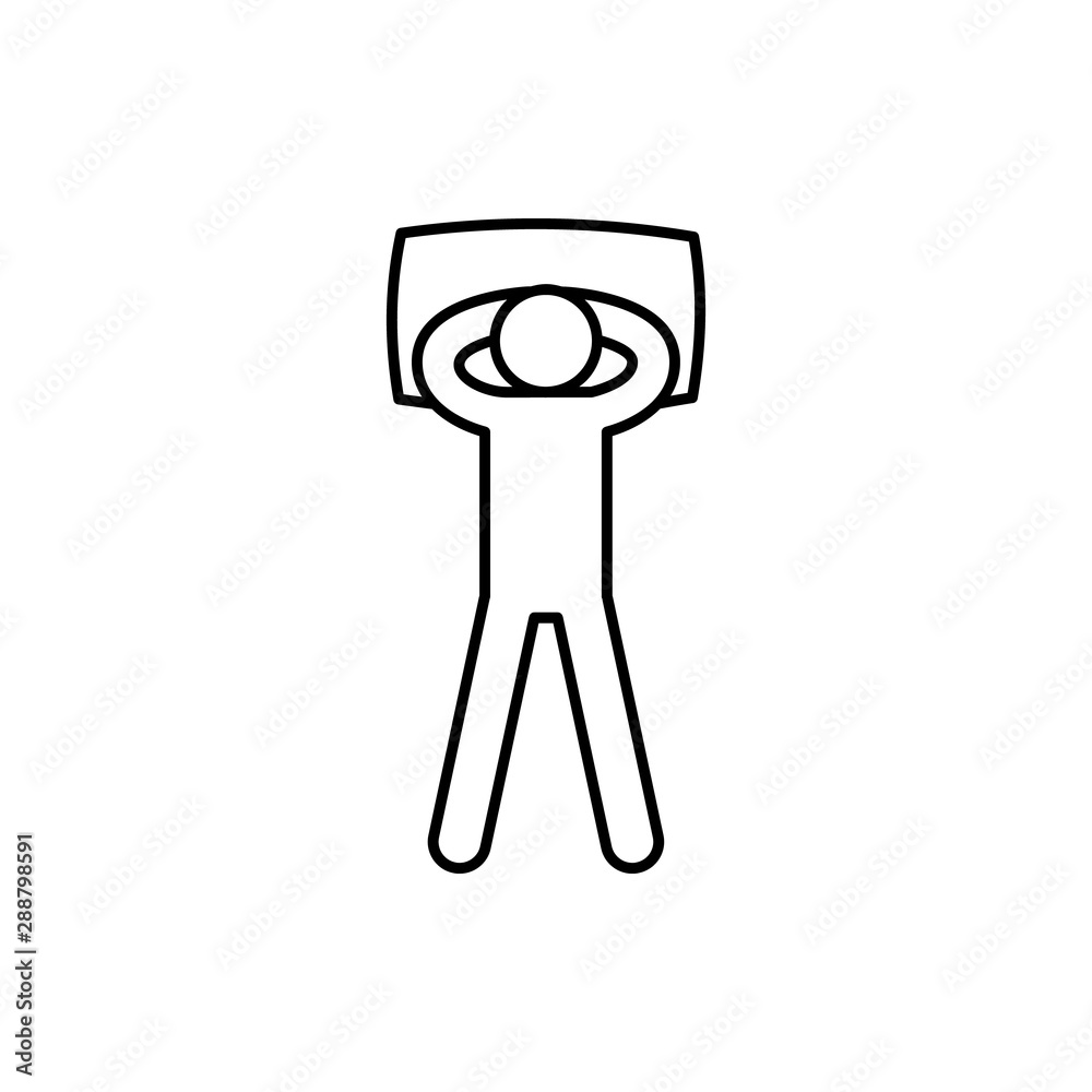 Sleep bed man sleeping vertical icon. Element of sleep pose icon Sleep bed man sleeping vertical icon. Element of sleep pose icon