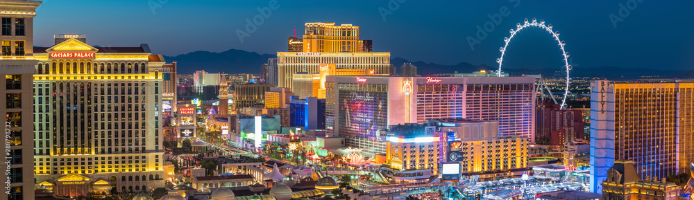  Panoramic view of the Las Vegas Strip in United States