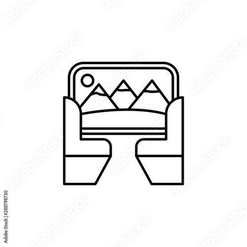 Train seats icon. Element of train station icon