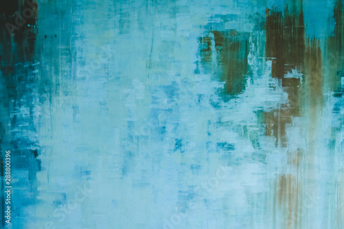 Old cement paint blue wall