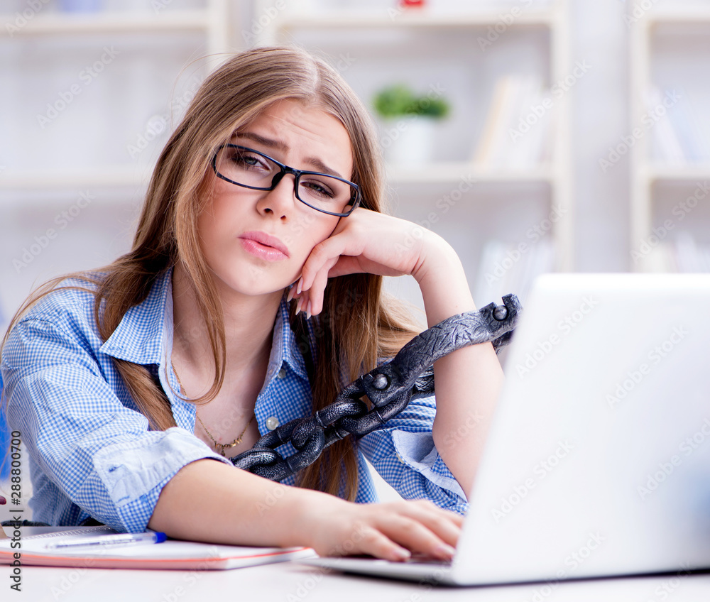Young teenage female student preparing for exams at home Young teenage female student preparing for exams at home