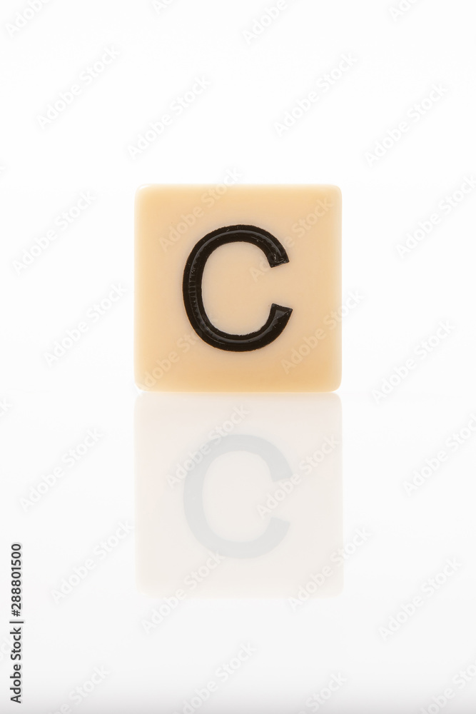 Alphabet C word block with white background. Alphabet C word block with white background.