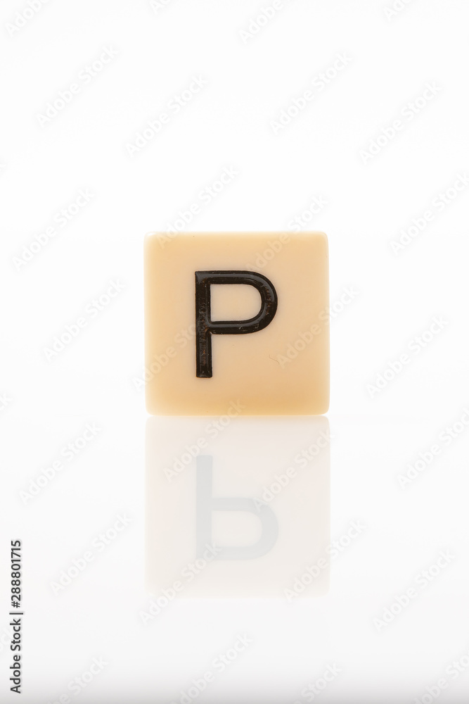Alphabet P word block with white background. Alphabet P word block with white background.