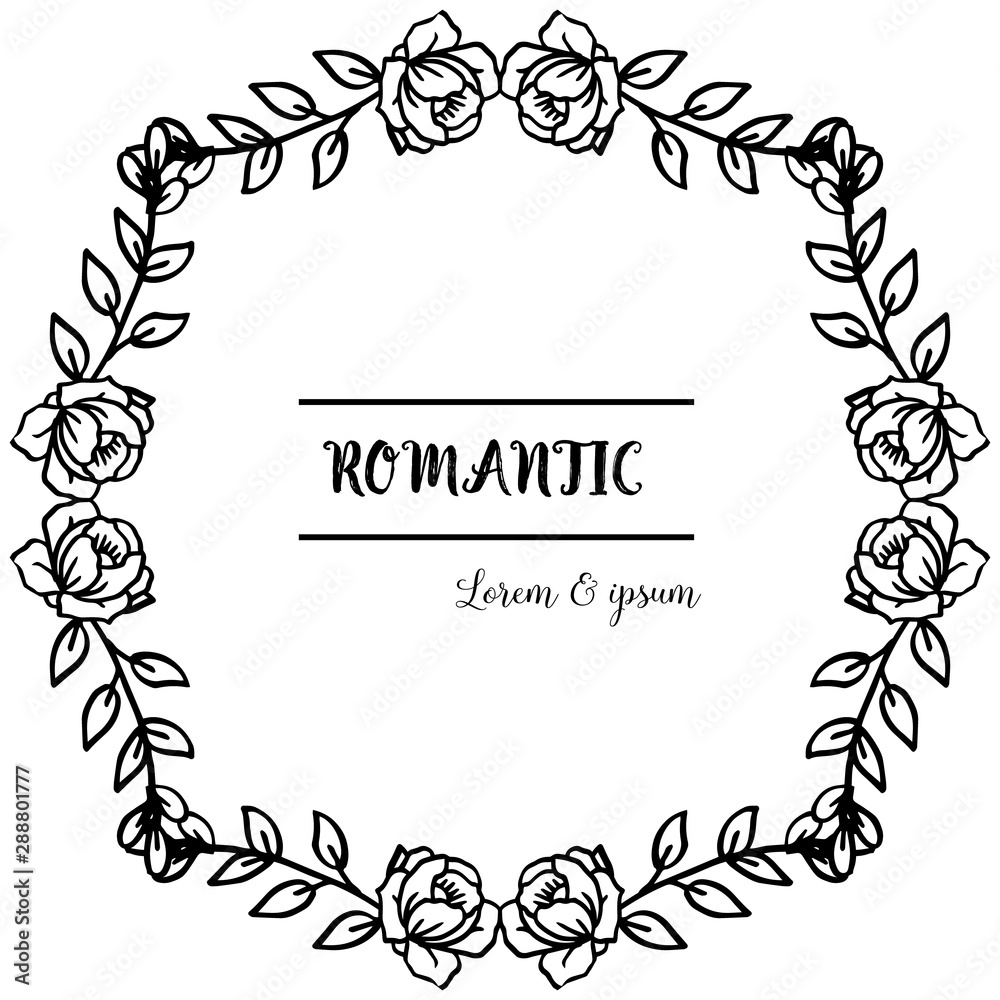 Beautiful floral frame on a white backdrop for vintage greeting card romantic. Vector Beautiful floral frame on a white backdrop for vintage greeting card romantic. Vector