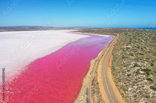 Pink Lakes in Western Australia near Geraldton photo