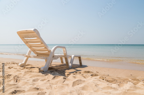 Beach chair at sunny coast at the beach © pandaclub23