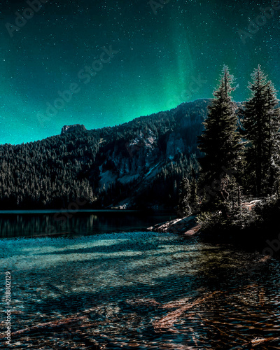 Northern Lights at Mowich Lake photo