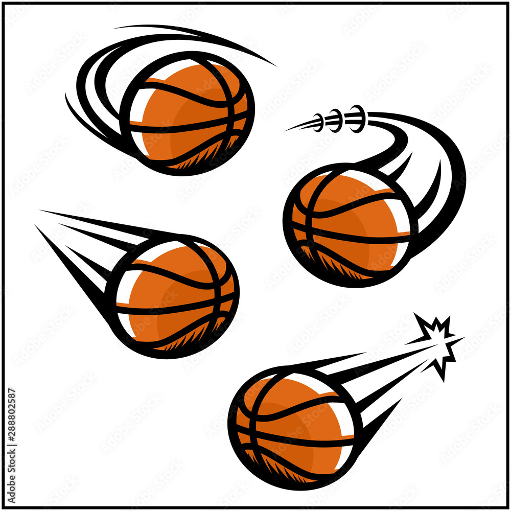 Basketball swoosh set of 4