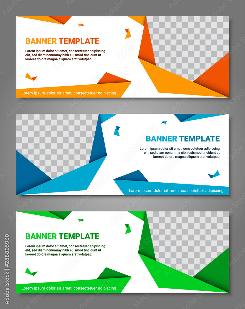 Fototapeta premium Abstract corporate business banner template set, vector illustration