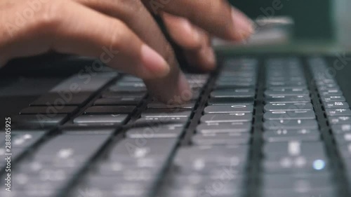 Super Close Shot of Female Hands Typing on a Laptop Computer