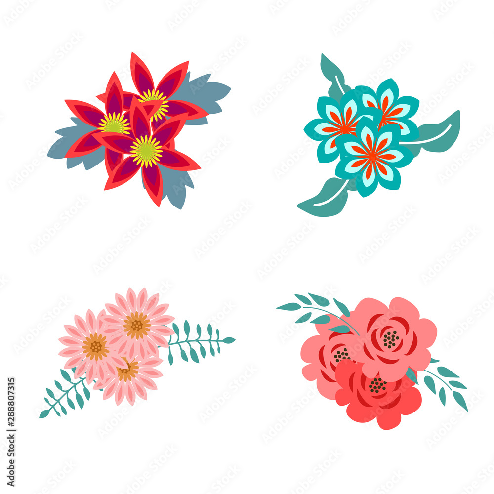 Decorative flowers set Decorative flowers set
