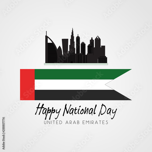 United Arab Emirates national day background design with colorful smoke from jet plane. UAE holiday celebration background. Spirit of the union concept