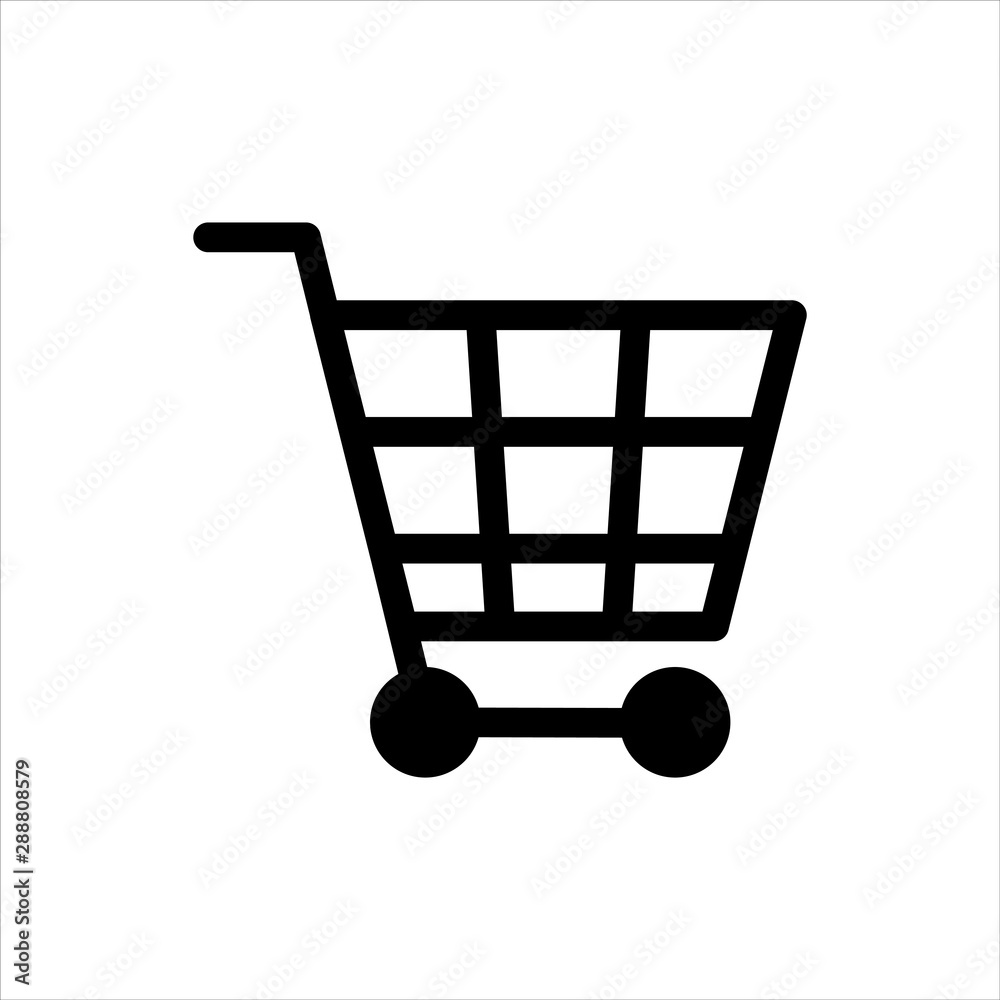 Shopping cart Icon with flat line style icon for web site design, logo, app, UI isolated on white background Shopping cart Icon with flat line style icon for web site design, logo, app, UI isolated on white background