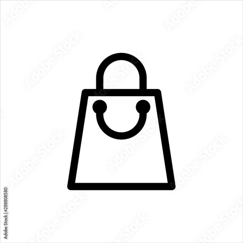 Shopping bag Icon with flat line style icon for web site design, logo, app, UI isolated on white background