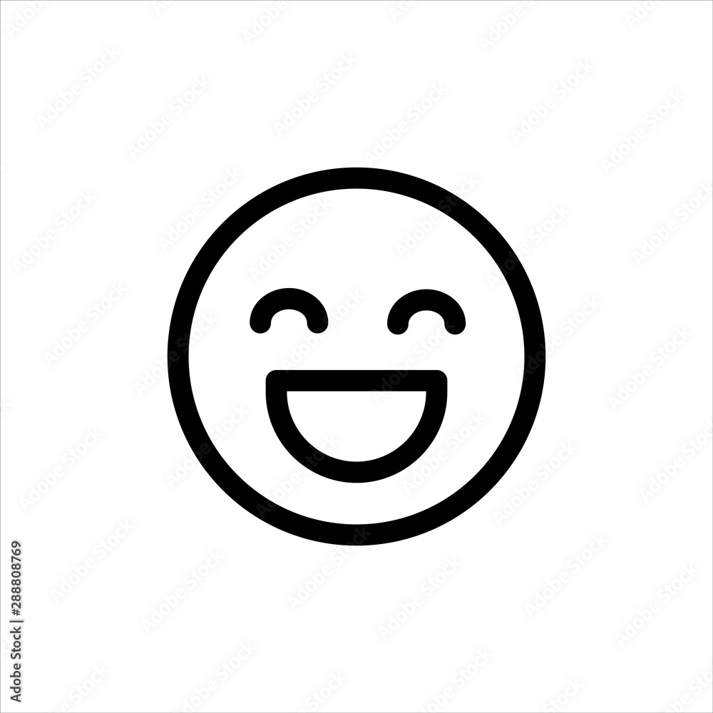Happy or Emoticon satisfaction level Icon with flat line style icon for web site design, logo, app, UI isolated on white background Happy or Emoticon satisfaction level Icon with flat line style icon for web site design, logo, app, UI isolated on white background