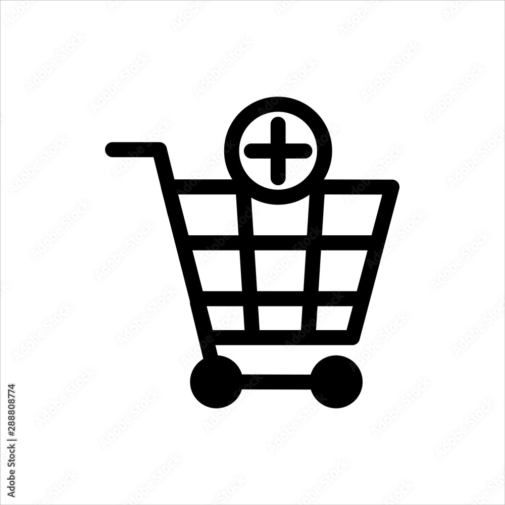 Cart Icon with flat line style icon for web site design, logo, app, UI isolated on white background