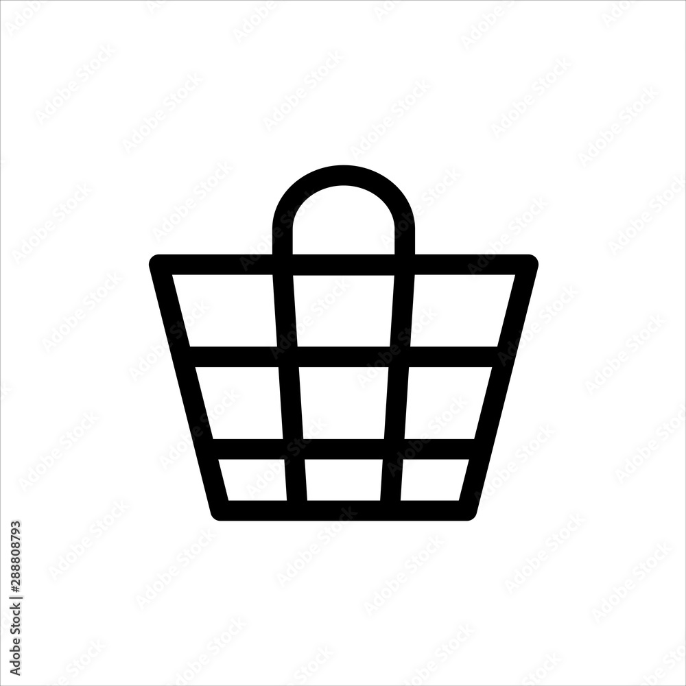 Shopping bag Icon with flat line style icon for web site design, logo, app, UI isolated on white background Shopping bag Icon with flat line style icon for web site design, logo, app, UI isolated on white background