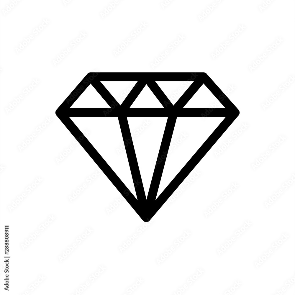 Diamond jewelry Icon with flat line style icon for web site design, logo, app, UI isolated on white background Diamond jewelry Icon with flat line style icon for web site design, logo, app, UI isolated on white background