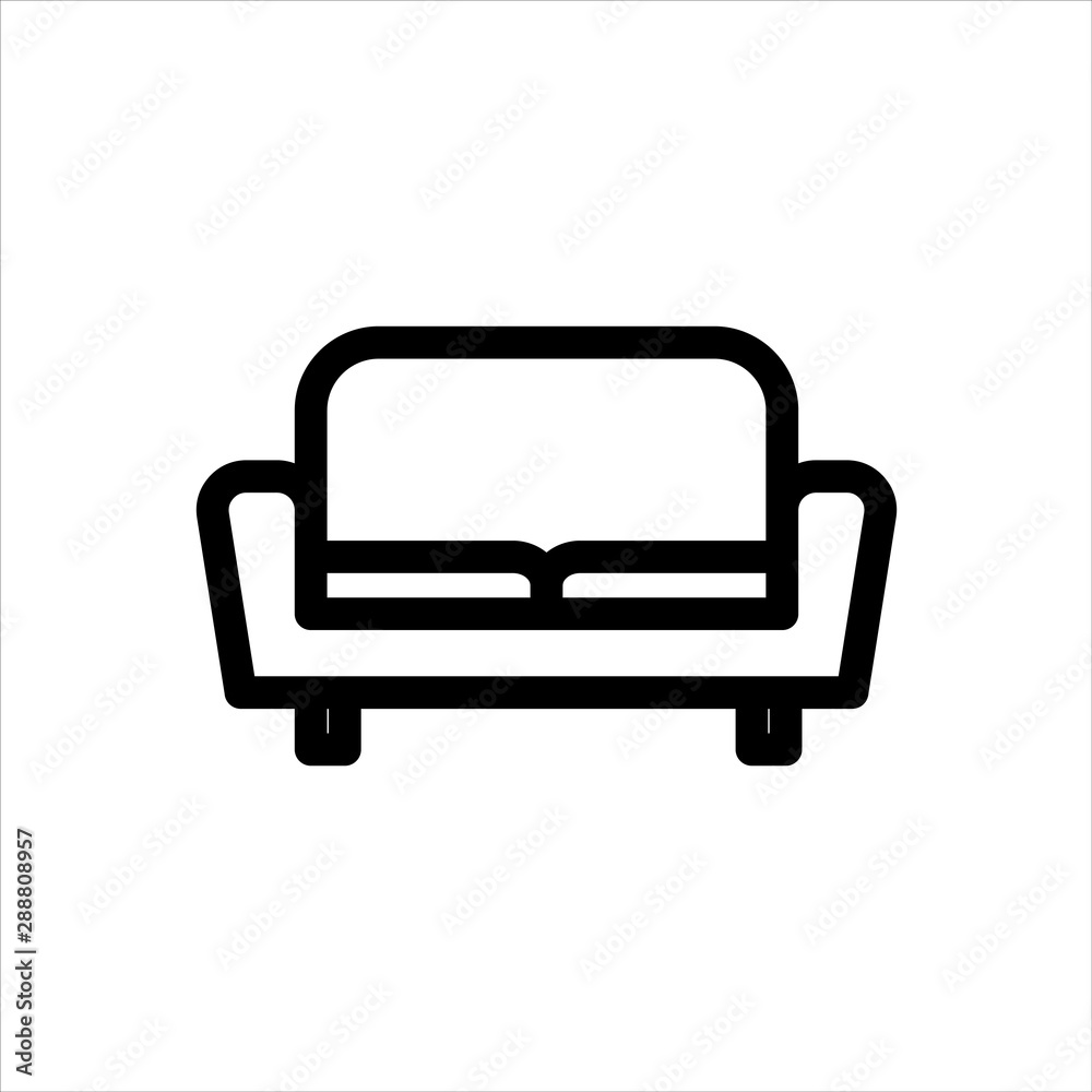 Sofa or Furniture Icon with flat line style icon for web site design, logo, app, UI isolated on white background Sofa or Furniture Icon with flat line style icon for web site design, logo, app, UI isolated on white background