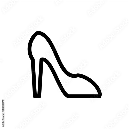 High heels Icon with flat line style icon for web site design, logo, app, UI isolated on white background