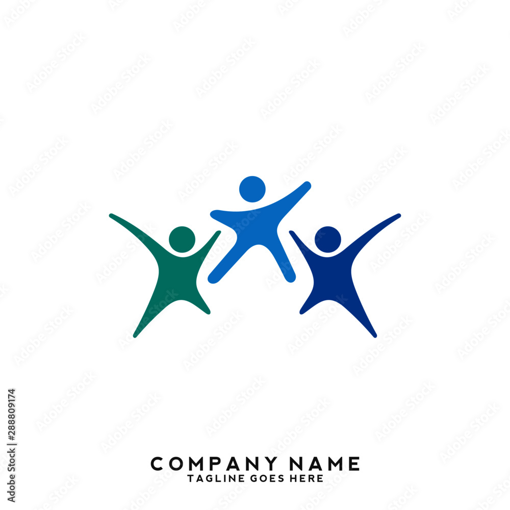 Creative people logo design template