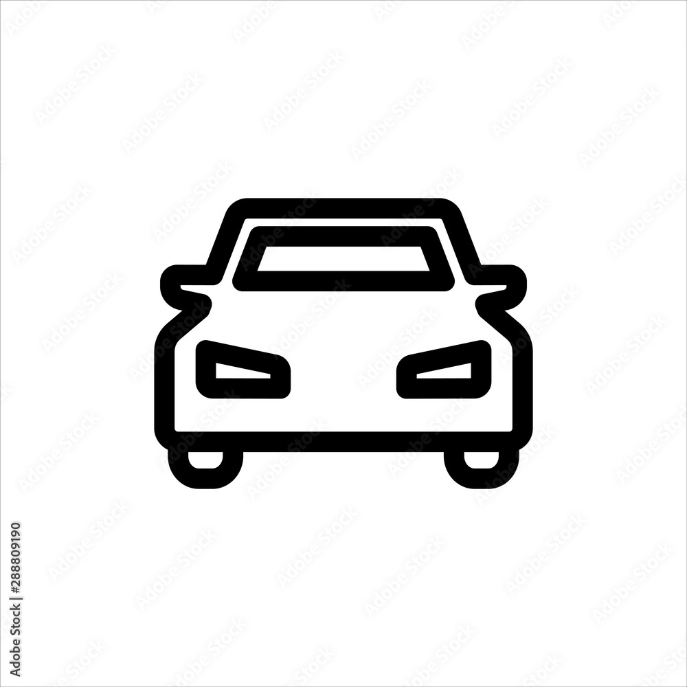 Car Icon with flat line style icon for web site design, logo, app, UI isolated on white background