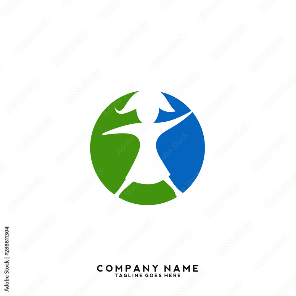Obraz premium Creative people logo design templat