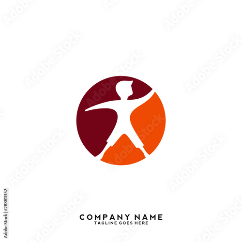 Creative people logo design templat