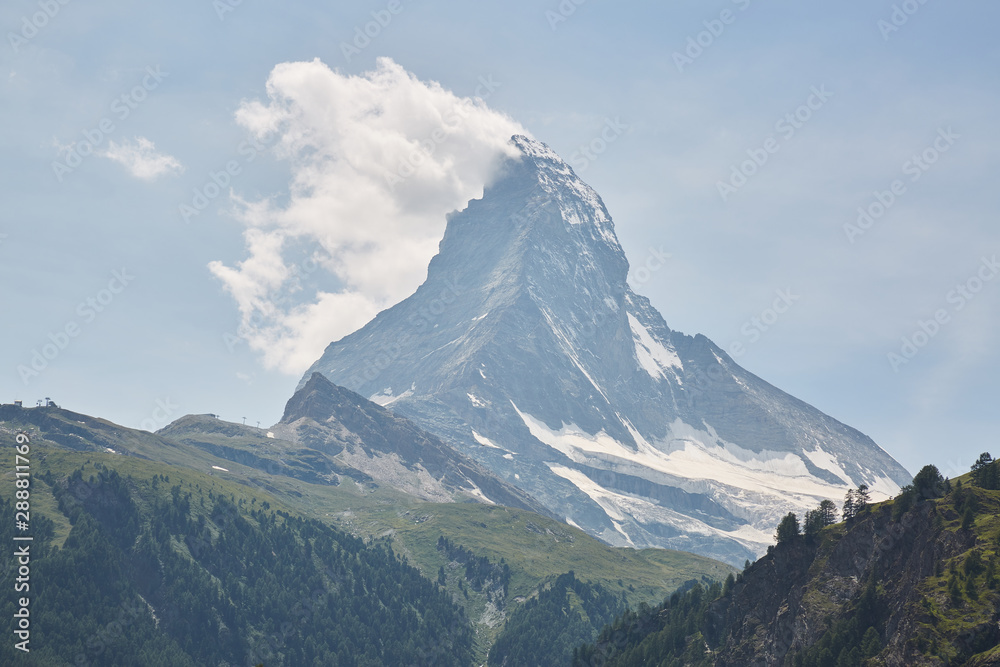 Swiss Matterhorn Peak with cloud