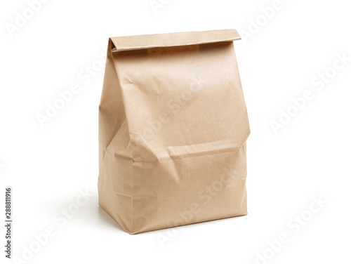 Paper bags on white background