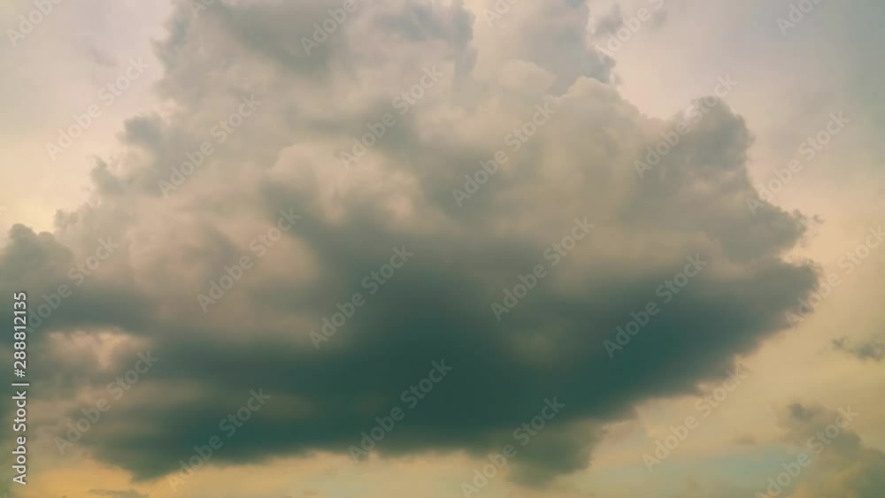 Golden sky and white cloud motion background at evening, Time-lapse Golden sky and white cloud motion background at evening, Time-lapse