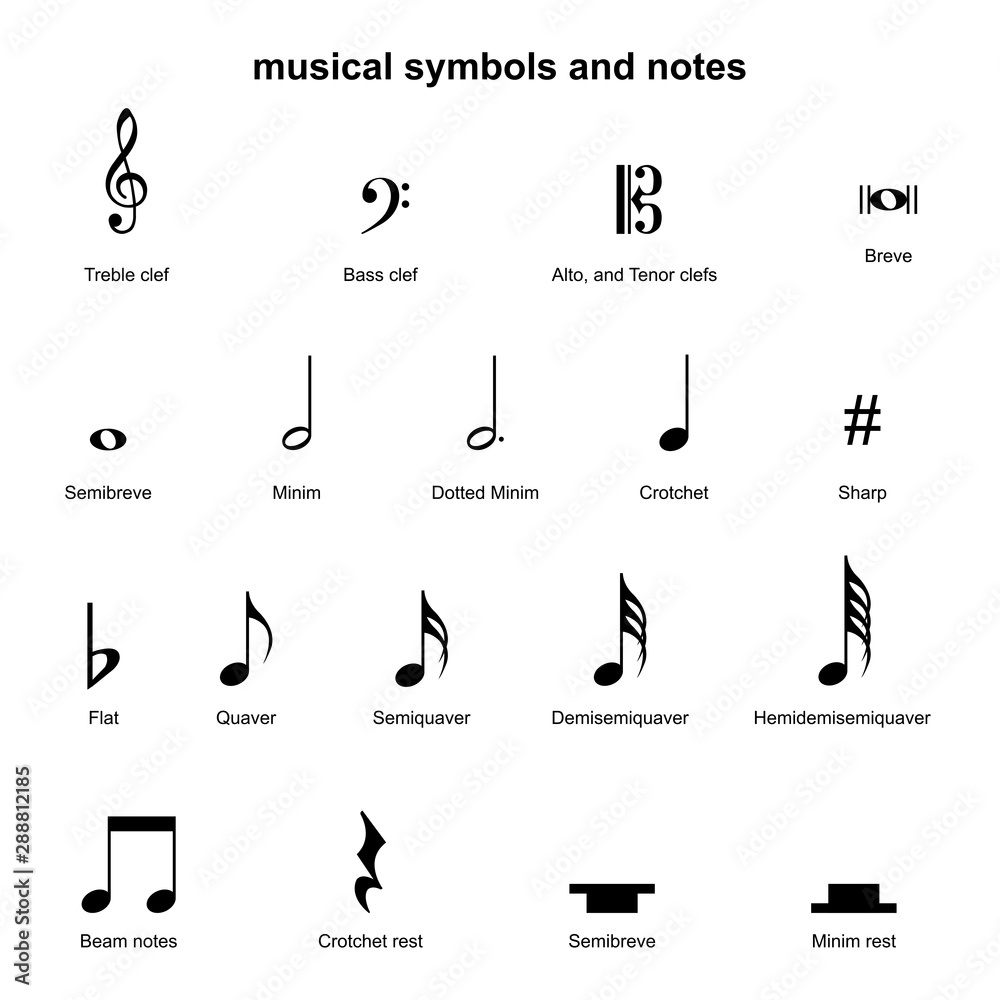set musical symbols , Elements of musical symbols, icons and annotations. vector