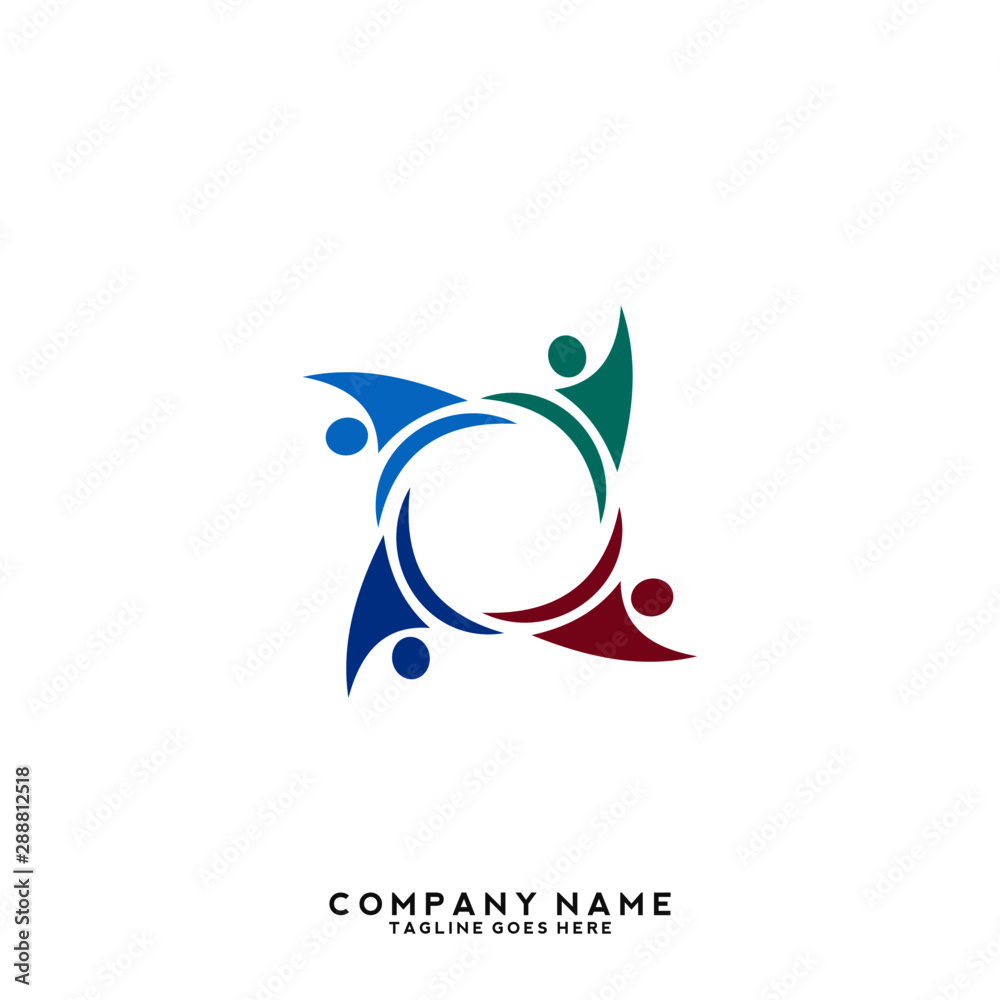 Obraz premium Creative people logo design template