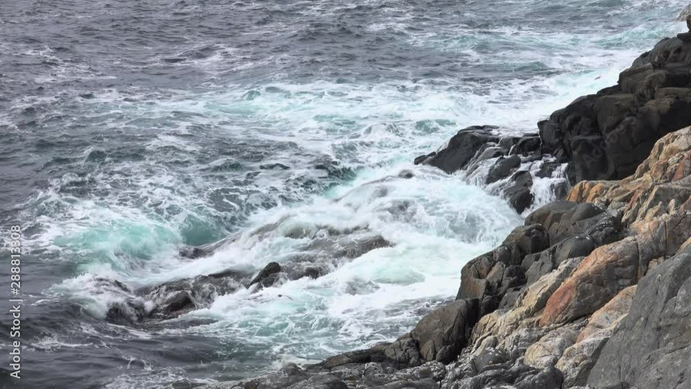 Big waves coming in over coast line, west in Norway. Ultra High Definition. Big waves coming in over coast line, west in Norway. Ultra High Definition.