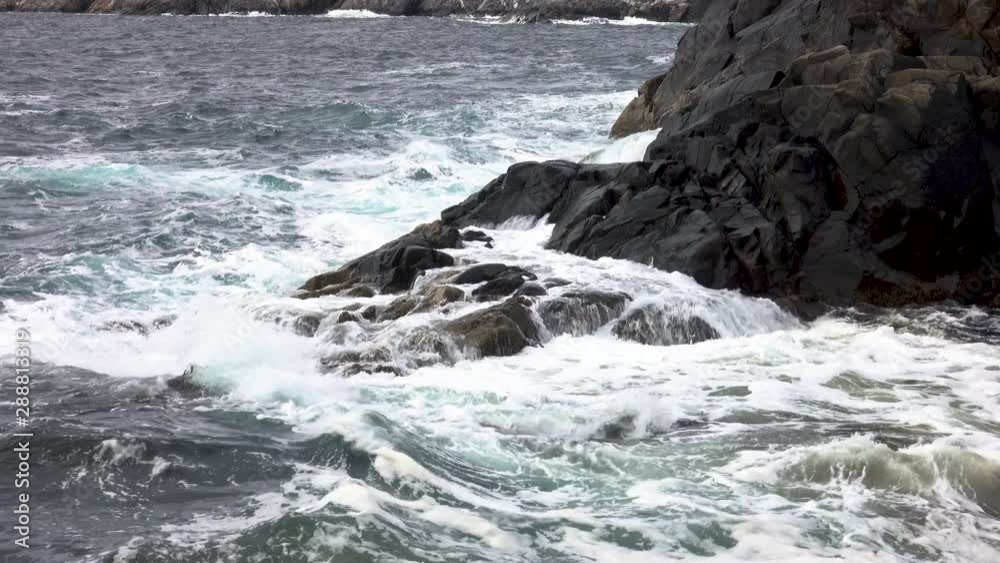 Big waves crushing in over shore in Norway. Ultra High Definition. Big waves crushing in over shore in Norway. Ultra High Definition.