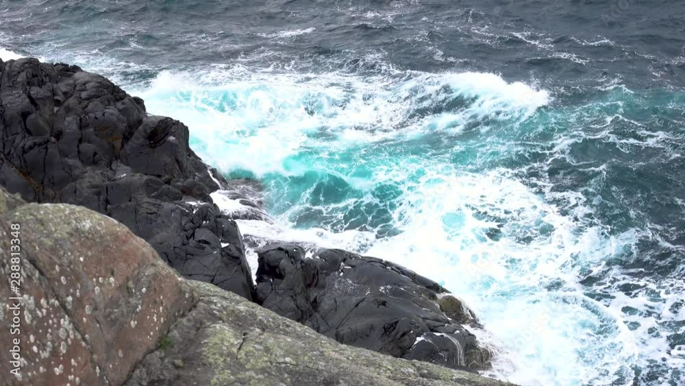 Big waves splashing in over land in south west coast of Norway. Ultra High Definition. Big waves splashing in over land in south west coast of Norway. Ultra High Definition.