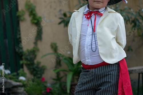atuendo de huaso elegante, traje tipico chileno para fiestas patrias Stock  Photo | Adobe Stock