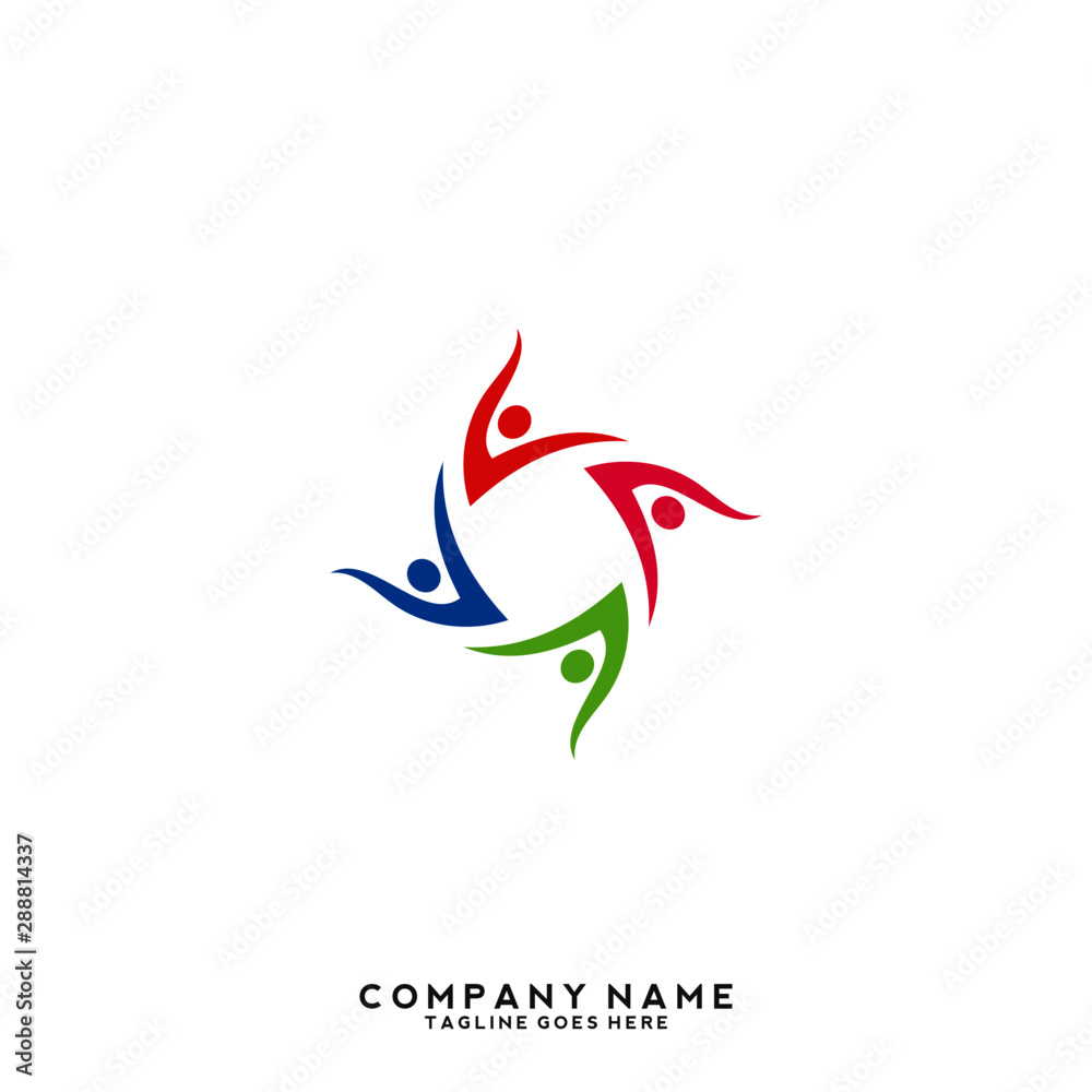 Fototapeta premium Creative people logo design template
