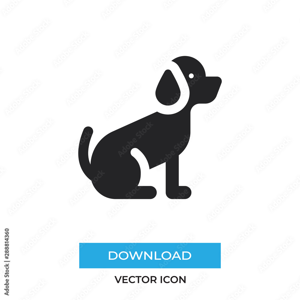 Obraz premium Dog vector icon, simple sign for web site and mobile app.